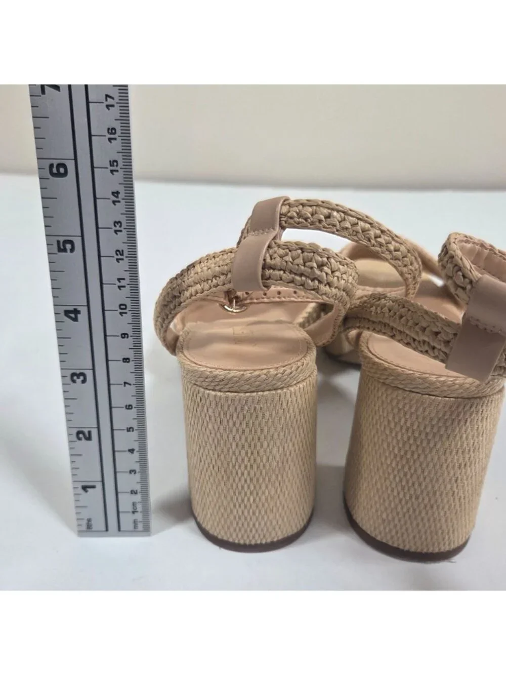 J. Crew Women's Sandals Cream Size 9 J.crew Woven Platform Heels In Natural Raff - Picture 7 of 12